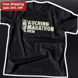 Kuching Marathon 2026 Event Tee Official Limited Edition Running Shirt available at our Los Angeles warehouse