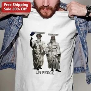 LA PEACE Viral Meme Graphic Tee Unisex Religious Parody Shirt available at our Los Angeles warehouse