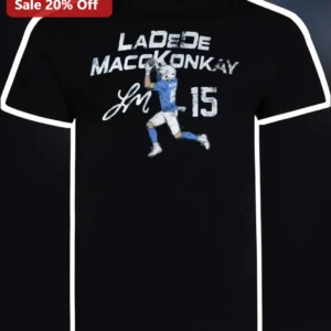 Ladd McConkey Los Angeles Chargers Football Fan Tribute Distressed Graphic Tee available at our Los Angeles warehouse