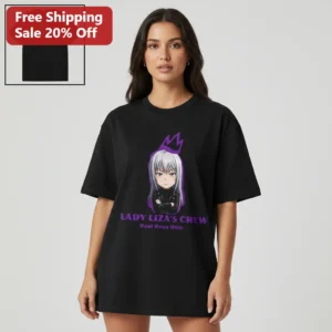 Lady Liza's Crew Real Ones Only Anime Girl Crown Graphic Tee, Friend Group Matching Gift available at our Los Angeles warehouse