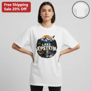 LAKE EPSTEIN Tee Funny Political Satire Graphic Shirt, Anti MAGA Protest Meme Gift for Men Women available at our Los Angeles warehouse