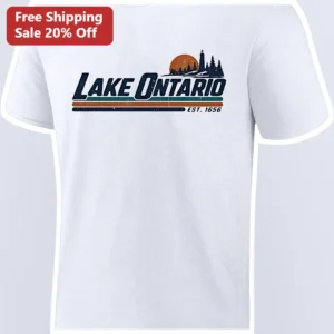 Lake Ontario Est Retro Vintage Graphic Tee Great Lakes History Gift available at our Los Angeles warehouse