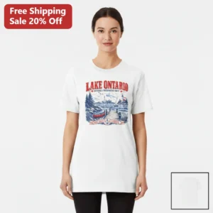Lake Ontario Ontario's Freshwater Coast Great Lakes Canada Vintage Souvenir Tee Gift for Travelers available at our Los Angeles warehouse