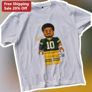 Lamar Jackson Lego Minifigure Graphic Tee Baltimore Ravens Fan Gift available at our Los Angeles warehouse