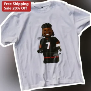Lamar Jackson Lego Style Football Player Graphic Tee Baltimore Ravens NFL Fan Gift available at our Los Angeles warehouse