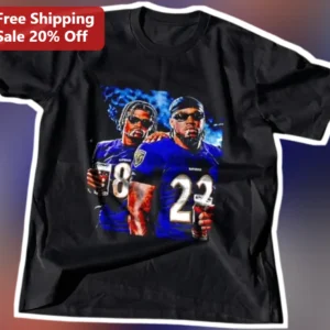 Lamar Jackson Mark Andrews Baltimore Ravens Fan Graphic Tee available at our Los Angeles warehouse