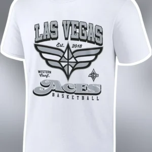 Las Vegas Aces Basketball Tee WNBA Fan Apparel Retro Collegiate Style Graphic Shirt available at our Los Angeles warehouse