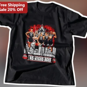 Las Vegas Aces Tee Black WNBA Basketball Team Graphic Shirt for Men Women Fans available at our Los Angeles warehouse