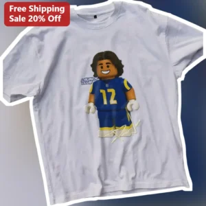 LAUNCH CLUB Matthew Stafford LEGO Style Minifig Graphic Tee NFL Rams Fan Gift available at our Los Angeles warehouse