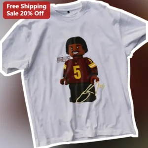 LAUNCH CLUB Patrick Mahomes Lego Minifigure Signature Graphic Tee for NFL Chiefs Fans available at our Los Angeles warehouse
