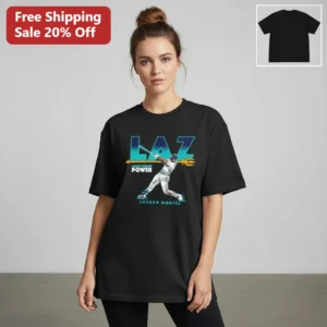 LAZ Light Tower Power Lazaro Montes Seattle Mariners Baseball Tee Gift for Fans available at our Los Angeles warehouse