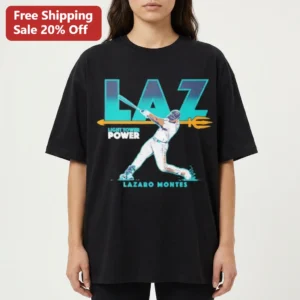 Lazaro Montes Laz Light Tower Power Tee Seattle Baseball Prospect Fan Shirt available at our Los Angeles warehouse