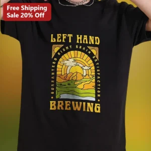 Left Hand Brewing Right Brain Satisfaction Guaranteed Tee Craft Beer Shirt available at our Los Angeles warehouse