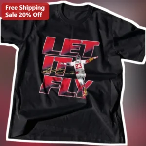 Let It Fly Travis Kelce Signature NFL Football Player Graphic Tee for Men Kansas City Chiefs Fan Gif available at our Los Angeles warehouse