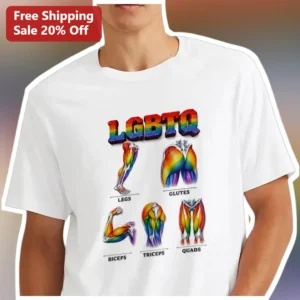 Pride Rainbow Muscle Anatomy Funny Workout Gym Tee available at our Los Angeles warehouse