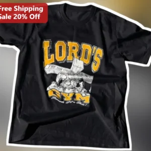 Lord's Gym The Sin Of The World Bench Press This! Vintage Christian Fitness Tee available at our Los Angeles warehouse