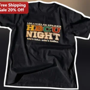 Los Angeles Sparks HBCU Night Tee Retro Collegiate Basketball Fan Apparel Gift available at our Los Angeles warehouse