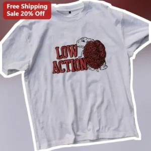 Low Action Guitar Setup Humor Tee Retro Musician Gift available at our Los Angeles warehouse