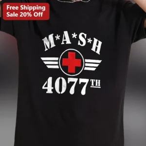 M*A*S*H 4077th Vintage Distressed Graphic Tee for Men available at our Los Angeles warehouse