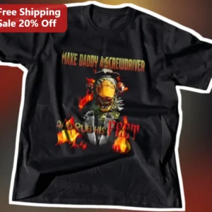 Make Daddy a Screwdriver and Rub His Feet Horror Game Graphic Tee available at our Los Angeles warehouse