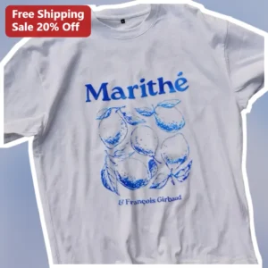 Marithé François Girbaud Lemon Graphic Tee French Designer Vintage Style Shirt available at our Los Angeles warehouse