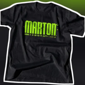 MARTON Tee Industrial Neon Green Graphic Streetwear Shirt available at our Los Angeles warehouse