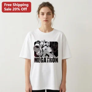 Megatron Transformers Decepticon Leader Graphic Tee Retro 80s Cartoon Robot Villain T-Shirt Gift available at our Los Angeles warehouse
