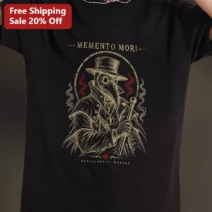Memento Mori Apocalyptic Morale Plague Doctor Gothic Vintage Tee available at our Los Angeles warehouse