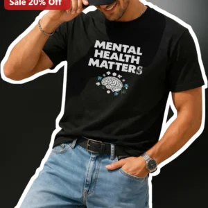 Mental Health Matters Awareness Tee Brain Floral Design Advocacy Gift available at our Los Angeles warehouse