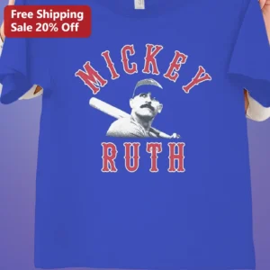 Mickey Ruth Babe Ruth Meme Vintage Baseball Tee available at our Los Angeles warehouse