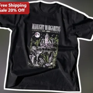 Midnight Margaritas Est 1998 Gothic Tee Practical Magic Inspired Halloween Cocktail Shirt available at our Los Angeles warehouse