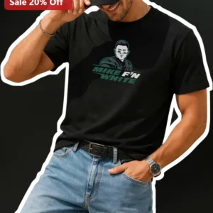 Mike F'N White Tee NFL Football Fan Graphic Shirt for Men Women available at our Los Angeles warehouse