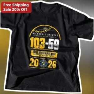 Milwaukee Brewers Best Regular Season Record Tee Vintage Baseball Fan Gift available at our Los Angeles warehouse
