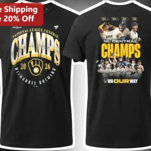 Milwaukee Brewers NL Central Champs Win Our Way Tee National League Baseball Fan Shirt available at our Los Angeles warehouse