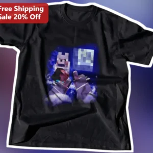 Minecraft Steve and Alex Graphic Tee for Gamers available at our Los Angeles warehouse