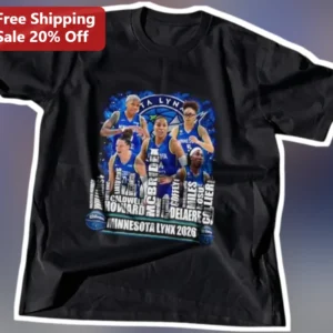 Minnesota Lynx 2026 WNBA Playoffs Roster Tee Black Basketball Fan Gift available at our Los Angeles warehouse