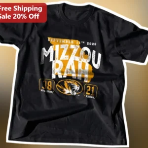 Mizzou Rah Tigers Graphic Tee University of Missouri Spirit Shirt for Men Women available at our Los Angeles warehouse