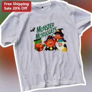 Monster McNuggets Halloween Graphic Tee Vintage 90s Spooky Costume Shirt available at our Los Angeles warehouse