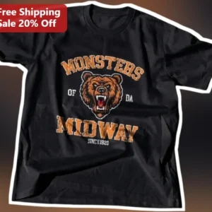 Monsters of the Midway Vintage Collegiate Bear Graphic Tee available at our Los Angeles warehouse