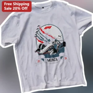 Monza Tee F1 Racing Car Jets Graphic T-Shirt for Motorsport Fans available at our Los Angeles warehouse