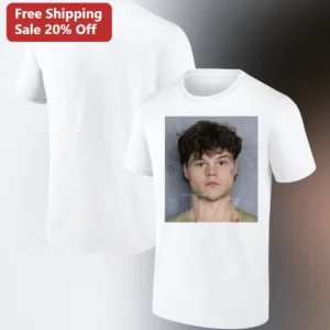Mugshot Photo Print Tee Funny Custom Jail Shirt Novelty Gift for Men Women available at our Los Angeles warehouse