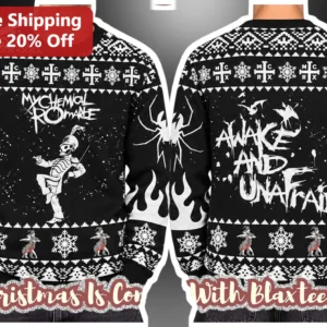 My Chemical Romance Awake And Unafraid Ugly Christmas Sweater available at our Los Angeles warehouse