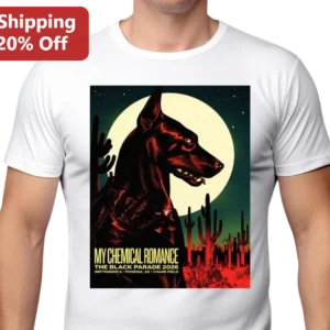 My Chemical Romance The Black Parade 2026 Doberman Graphic Tee available at our Los Angeles warehouse