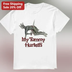 My Tummy Hurteth Tee Funny Medieval Knight Meme Design Gift for History Buffs and Dark Humor Fans available at our Los Angeles warehouse