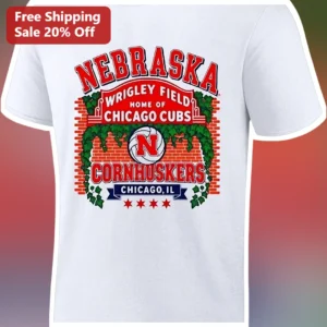 Nebraska Cornhuskers Wrigley Field Volleyball Commemorative Tee available at our Los Angeles warehouse