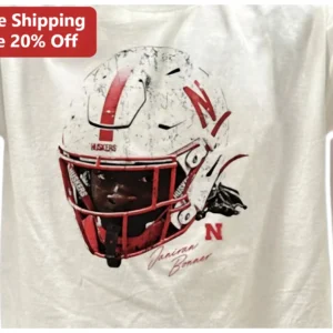 Nebraska Huskers Vintage Football Helmet Graphic Tee for Men Women Game Day Gift available at our Los Angeles warehouse