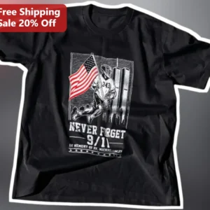 Never Forget 9/11 Memorial Tee Vintage Patriotic Football Player Twin Towers Design available at our Los Angeles warehouse