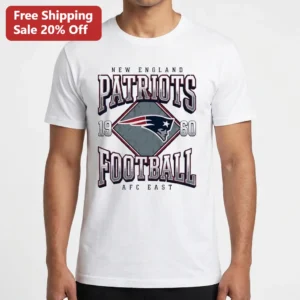 New England Patriots 1960 Football AFC East Tee, Vintage Retro Varsity Game Day Sports Fan Shirt available at our Los Angeles warehouse