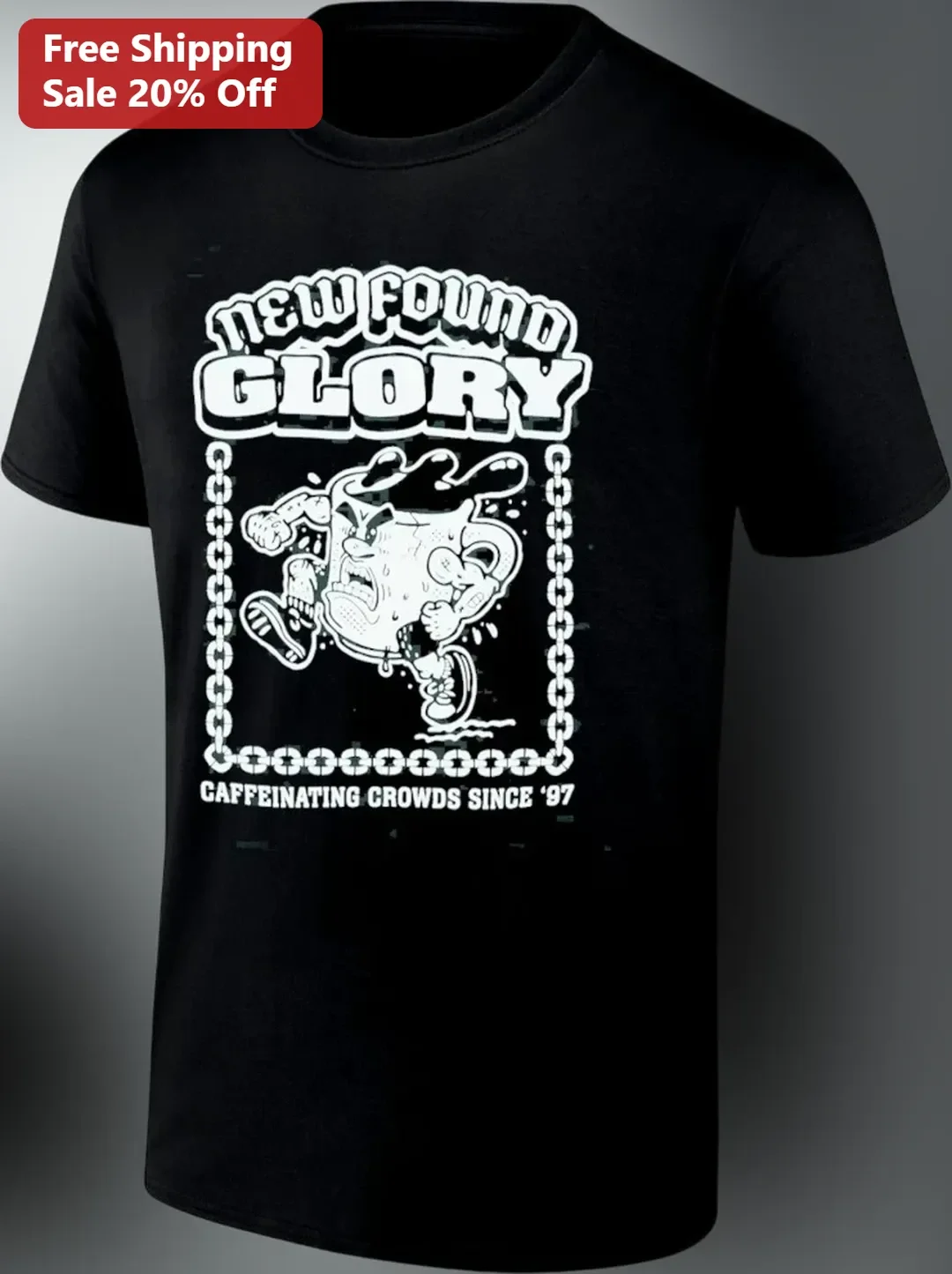 New Found Glory Caffeinating Crowds Since '97 Pop Punk Band — Los Angeles New Found Glory Caffeinating Crowds Since '97 Pop Punk Band Graphic Tee available at our Los Angeles warehouse