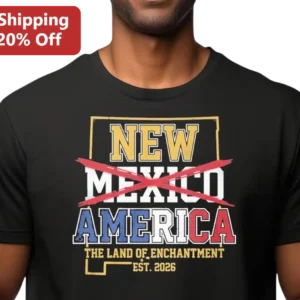 New Mexico America Land of Enchantment Est 2026 Graphic Tee available at our Los Angeles warehouse